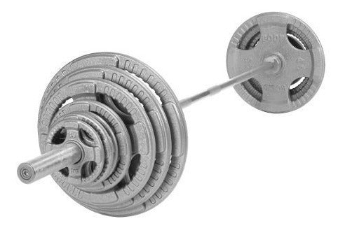 Disco 10 Kg de Fierro Para Barra Olímpica - Mancuernas (Par)