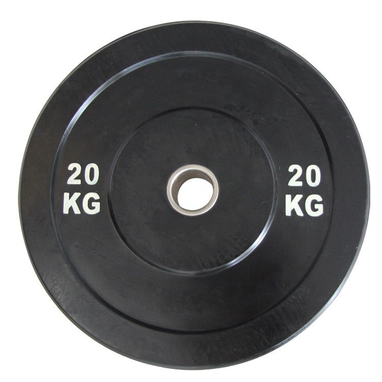 Disco Olímpico Bumper Negro 20 Kg