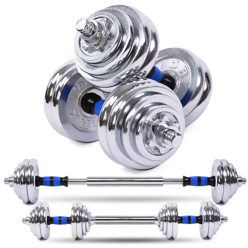 Set de Mancuernas ajustables acero cromadas de 30 kg con Barra extendi –  The Pow Sport